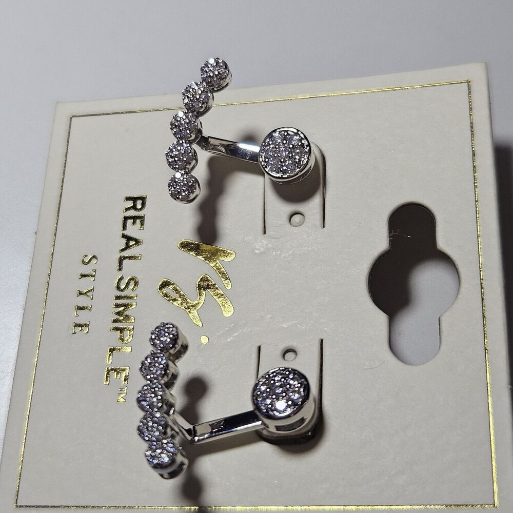 Real Simple Style Convertible Earrings With Rhinestones - Picture 8 of 10